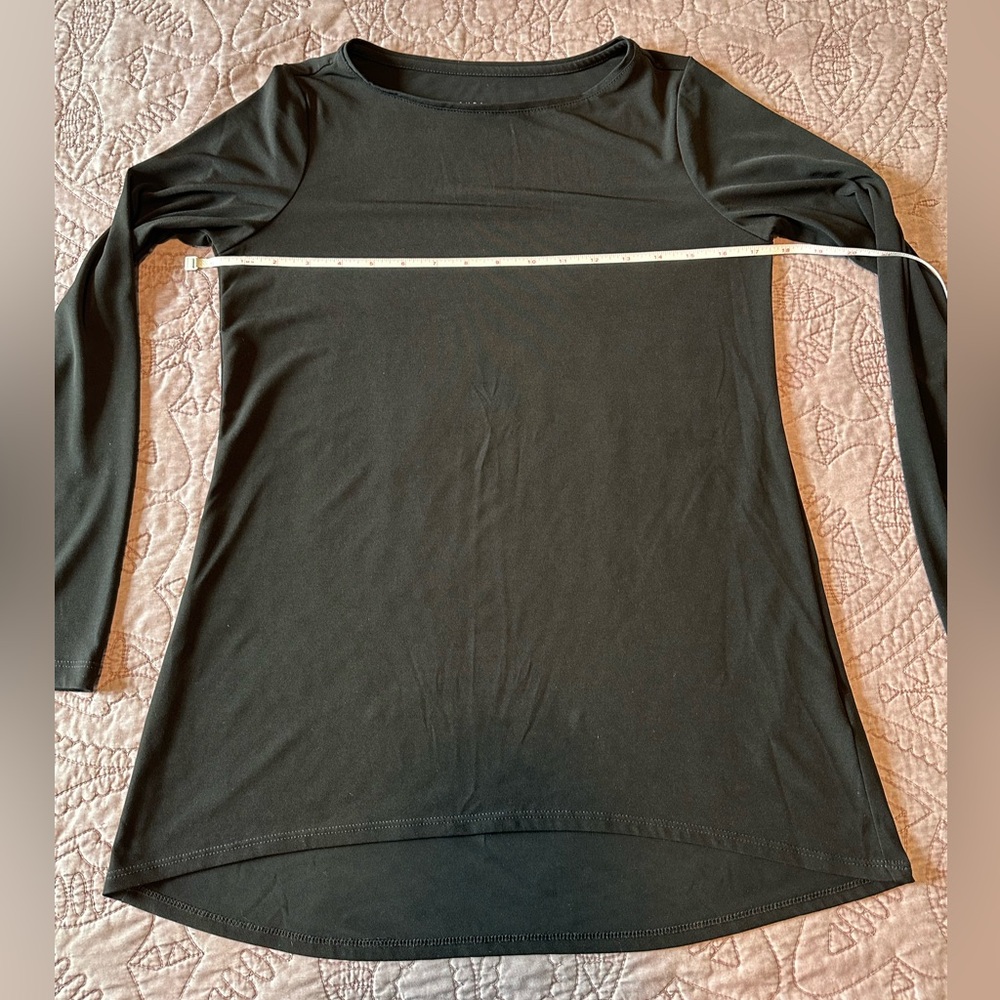 Susan Graver Modern Essentials Liquid Knit Hi-Low Hem Top XXS Black - Picture 5 of 11